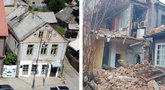 Rokiškio centre sugriuvo namas Rokiškio Sirena nuotr.