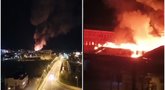 Didelis gaisras kilo gamybiniame pastate Maskvos srityje (nuotr. Telegram)