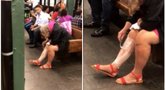 Juoką keliantis vaizdelis: moters elgesys sausakimšoje stotyje – šokiruoja (nuotr. YouTube)