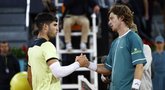 Netikėtumas „Madrid Open“: čempionas Alcarazas neatsilaikė prieš ramybę spinduliavusį Andrejų Rubliovą (nuotr. SCANPIX)