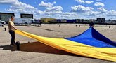 Ukrainos vėliava ant „Nordika“ stogo (nuotr. bendrovės)