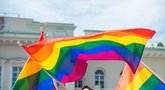 LGBT bendruomenė piketuoja po Nausėdos langais (nuotr. Fotodiena.lt)