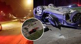 Vilniuje BMW vairuotojas sukėlė avariją – važiavusieji nukentėjo, o brendžio butelis sveikas (tv3.lt koliažas)