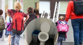 Berniukai ir mergaitės mokykloje priversti eiti į vieną tualetą – viskas dėl pandemijos, o tėvams šokas (tv3.lt fotomontažas)