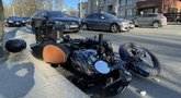 Avarija Antakalnyje: motociklas susidūrė su BMW (nuotr. TV3)