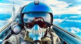 Ukrainos naikintuvo pilotas Vladyslavas, šaukiniu „Blue Helmet“ (nuotr. Instagram)