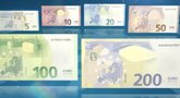Nauji eurų banknotai (nuotr. stop kadras)