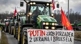 Lenkijos ūkininkų protestuose – kreipimasis į V. Putiną ir SSRS vėliava (nuotr. SCANPIX)