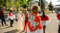 Protestas prie Baltarusijos ambasados (K. Polubinska/fotodiena.lt nuotr.)