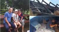 Darbšti Trakų rajone gyvenanti šeima po gaisro neteko namų (nuotr. fondo “Gėrio trupinėlis“)  