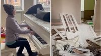 Pasidalino širdį veriančiu vaizdo įrašu: ukrainietė susprogdintuose namuose pianinu sugrojo paskutinį kūrinį (nuotr. tv3.lt fotomontažas)  