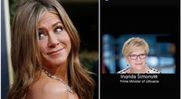 Jennifer Aniston savo „Instagram“ paminėjo ir Ingridą Šimonytę (nuotr. SCANPIX) tv3.lt fotomontažas