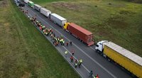 Ukraina traukiniais gabena sunkvežimius per Lenkijos sieną, kad išvengtų blokados (nuotr. SCANPIX)