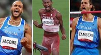 Vyrų sprinte Tokijuje sesnsacingai nugalėjo italas, šuolyje į aukšti čempionais tapo du atletai. (nuotr. SCANPIX)