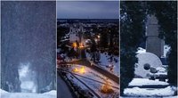 Užburiantys vaizdai: kalėdiškai pasipuošęs Žemaitijos miestelis nustebino daugelį (nuotr. stop kadras)