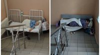 Covid-19 pacientus guldo laiptinėse: Rusijoje ligoninės nesusitvarko su srautais (nuotr. VK.com)
