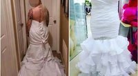 Vestuvinė suknelė papiktino nuotaką (nuotr. facebook.com)