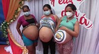 Neįprasta rungtis Nikaragvoje – nėščiosios varžėsi, kurios pilvas didžiausias (nuotr. stop kadras)