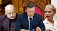 A. Turčinovas, V. Janukovyčius ir J. Tymošenko  