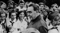 Leonidas Brežnevas pionierių stovykloje (nuotr. Vida Press)