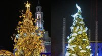 Praėjusių ir šių metų Kauno Kalėdų eglutės (tv3.lt koliažas)