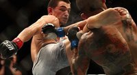 UFC narve kausis amerikietis Justinas Gaethje ir Rusijos sportininkas Chabibas Nurmagomedovas (nuotr. Organizatorių)