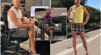 Markas Bryanas, Vokietijoje gyvenantis amerikietis, išdidžiai segasi aptemptus sijonus ir apsiavęs aukštakulniais eina į darbą (nuotr. Instagram)