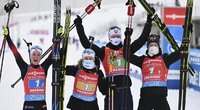 Pasaulio biatlono taurės mišrioje estafetėje dominavo Norvegijos sportininkai. (nuotr. SCANPIX)