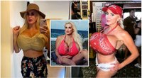  	47-erių moteris išleido beveik 100 tūkst., kad turėtų „tobulą krūtinę“: ši sveria tiek, kiek ir dviratis (nuotr. Instagram)