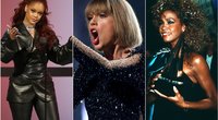 Rihanna, Taylor Swift, Whitney Houston (tv3.lt fotomontažas)
