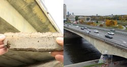 Stambiais betono gabalais byra Vilniaus tiltas, pėstieji bijo: „Jeigu tikrai ant galvos nukris, žmogų gali užmušti“
