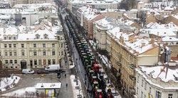 Ūkininkai prašo policijos palydos protestuotojams išvykstant iš Vilniaus: kitaip negalės judėti automagistralėmis  (Paulius Peleckis/BNS)  