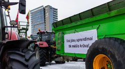 Ūkininkų mitinge – išradingi plakatai BNS Foto
