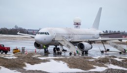 Vilniaus oro uoste nuo tako nuslydo lėktuvas (nuotr. tv3.lt)