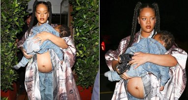 Rihanna su sūnumi RZA (nuotr. Instagram)