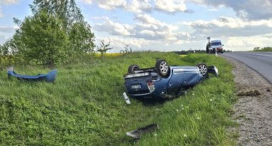 Girto vairuotojo avarija Vilniaus rajone prie Maišiagalos (nuotr. Broniaus Jablonsko)