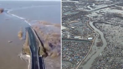 Gyventojai skubiai evakuojami: Rusijoje metru per parą patvinusi upė užliejo 300 tūkst. gyventojų turintį Kurganą (nuotr. Telegram)