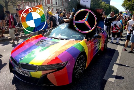 „Mercedes-Benz“ ir BMW palaikymas LGBT (tv3.lt koliažas)