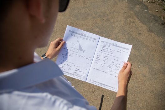 Abiturientai po valstybinio matematikos brandos egzamino (nuotr. Fotodiena/Justino Auškelio)