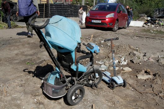 Vaikiškas vežimėlis Ukrainoje (nuotr. SCANPIX)
