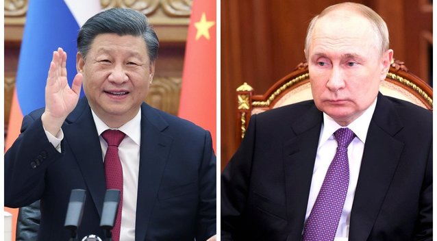 Xi Jinpingas ir V. Putinas (nuotr. SCANPIX) tv3.lt fotomontažas