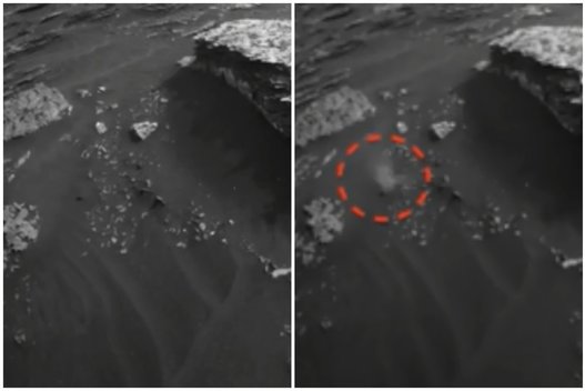 NASA nuotraukose pastebėtas keistas judantis objektas: nežemiška būtybė Marse? (nuotr. YouTube)