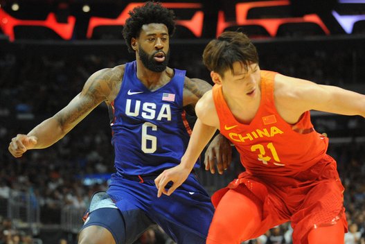 JAV olimpinė vyrų krepšinio rinktinė kontrolinėse rungtynėse sutriuškino Kinijos ekipą  (nuotr. SCANPIX)
