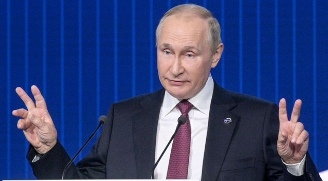 Putinas oficialiai patvirtino, kad dalyvaus 2024 m. Rusijos prezidento „rinkimuose“ (nuotr. SCANPIX)