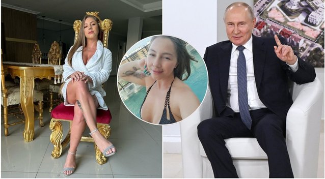 Anna Anufrieva ir Vladimiras Putinas (instagram.com ir SCANPIX nuotr. montažas)