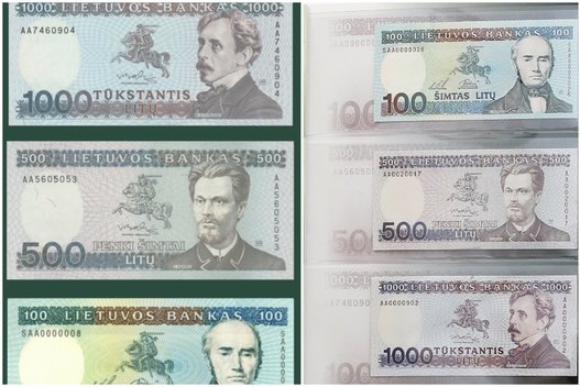 Bus galima įsigyti niekada apyvartoje nebuvusių 1000 litų ir kitų nominalų banknotų (Lietuvos bankas)  