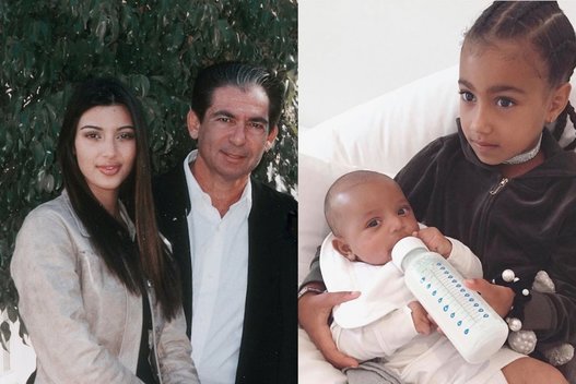 Kim Kardashian su tėčiu ir jos vaikai (tv3.lt fotomontažas)