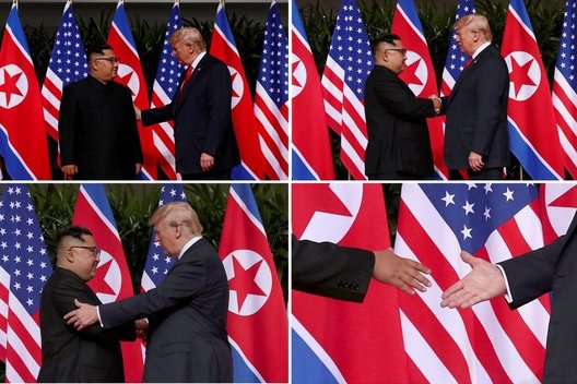 Donaldas Trumpas ir Kim Jong Unas  (nuotr. SCANPIX)