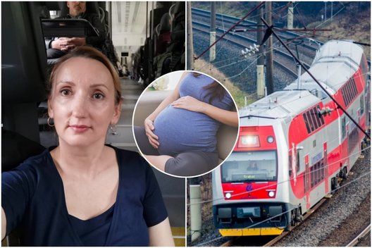 Irinai kelionė traukiniu apkarto: nėščiai moteriai vietos prisėsti neatsirado (tv3.lt fotomontažas)