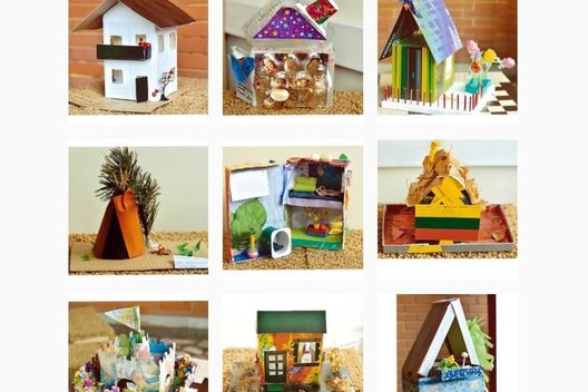 Virtualioje vaikų darbų parodoje – svajonių namai iš antrinių žaliavų (nuotr. Organizatorių)